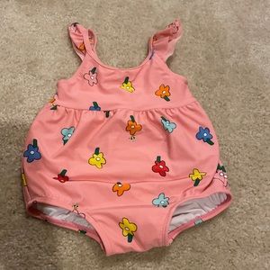 Hanna Andersson 1-piece bathing suit, pink, 85/2T